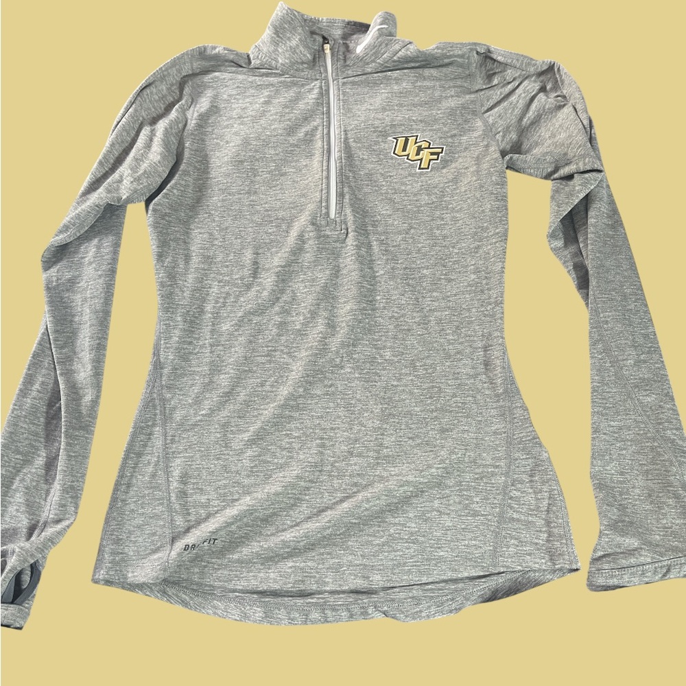 Nike Women's Dri-Fit UCF Gray Quarter-Zip Sweatshirt- Size XS